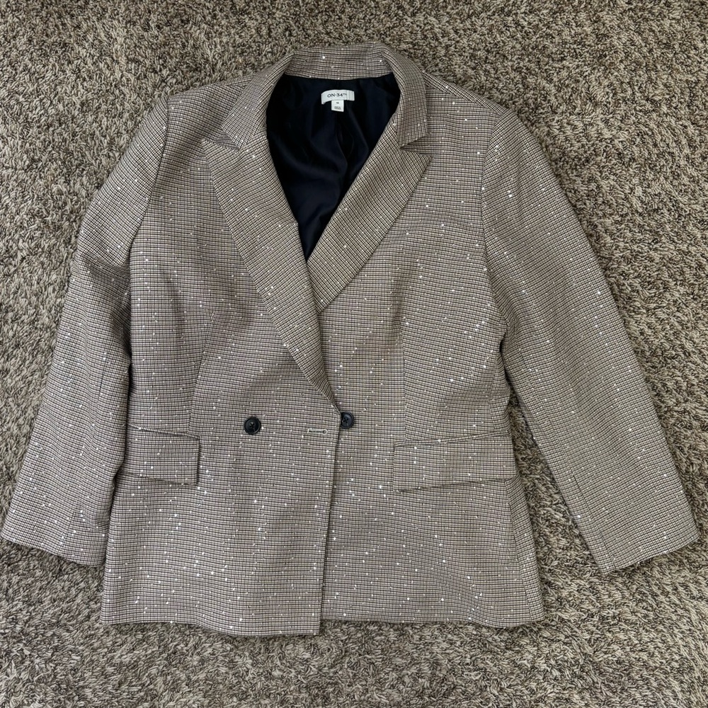 Plaid Sequin Women’s Blazer- Size 16